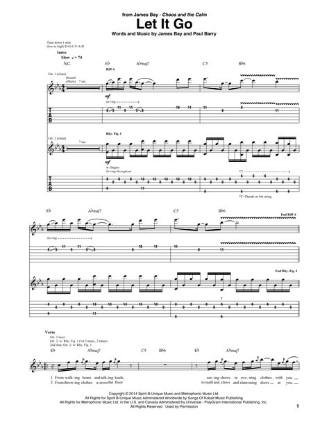 let it go guitar tab.